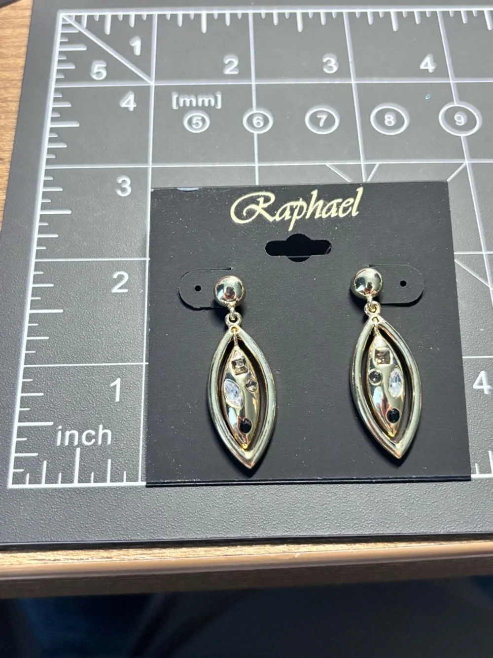 Raphael Gold Crystal Teardrop & Marquise Earring‎ Duo